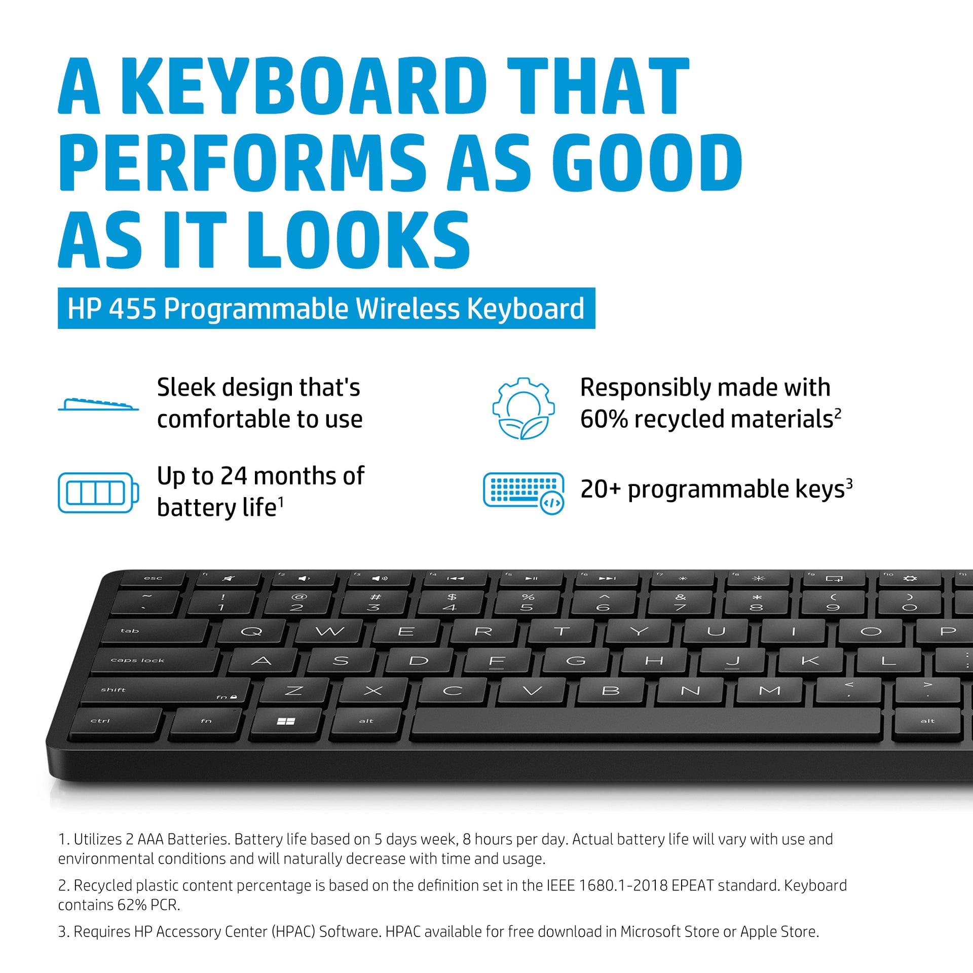 HP 455 Wireless Keyboard with Programmable Keys and Long Battery Life - Image 5