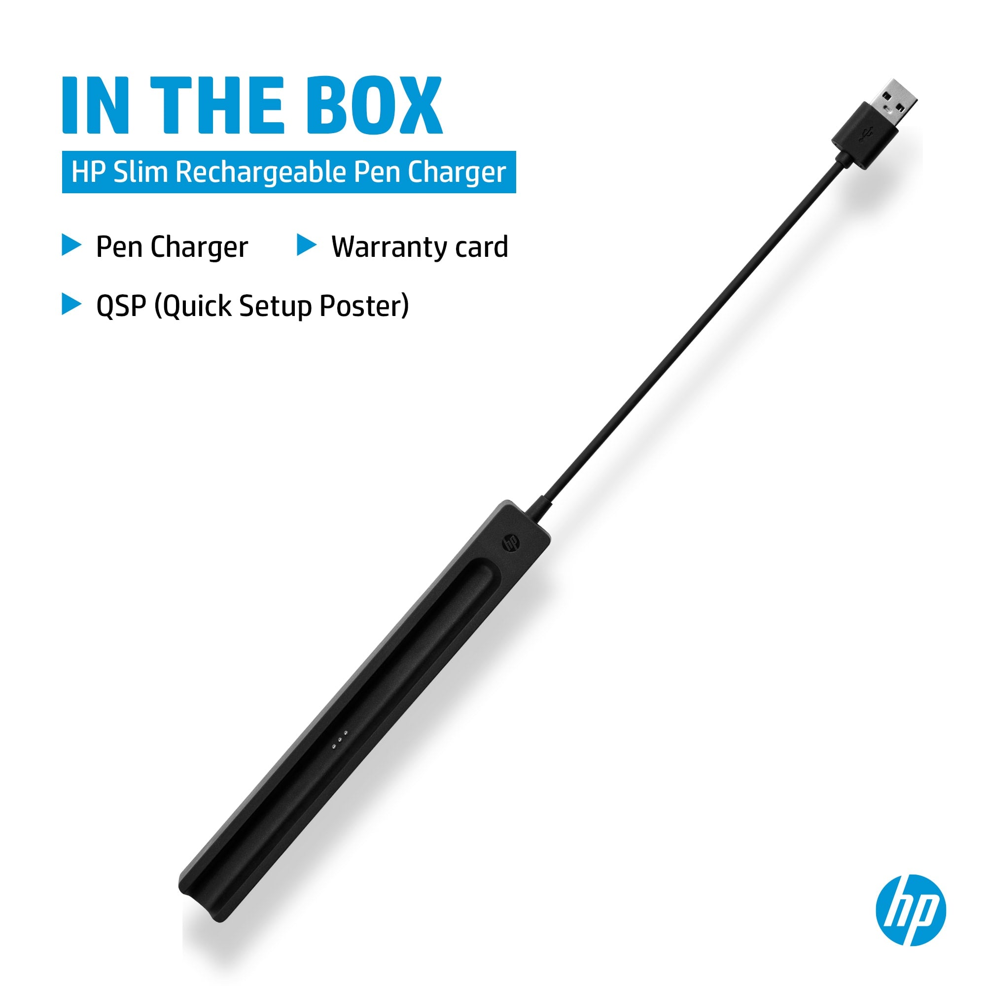 HP Slim Rechargeable USB Pen Charger - Black - Image 10
