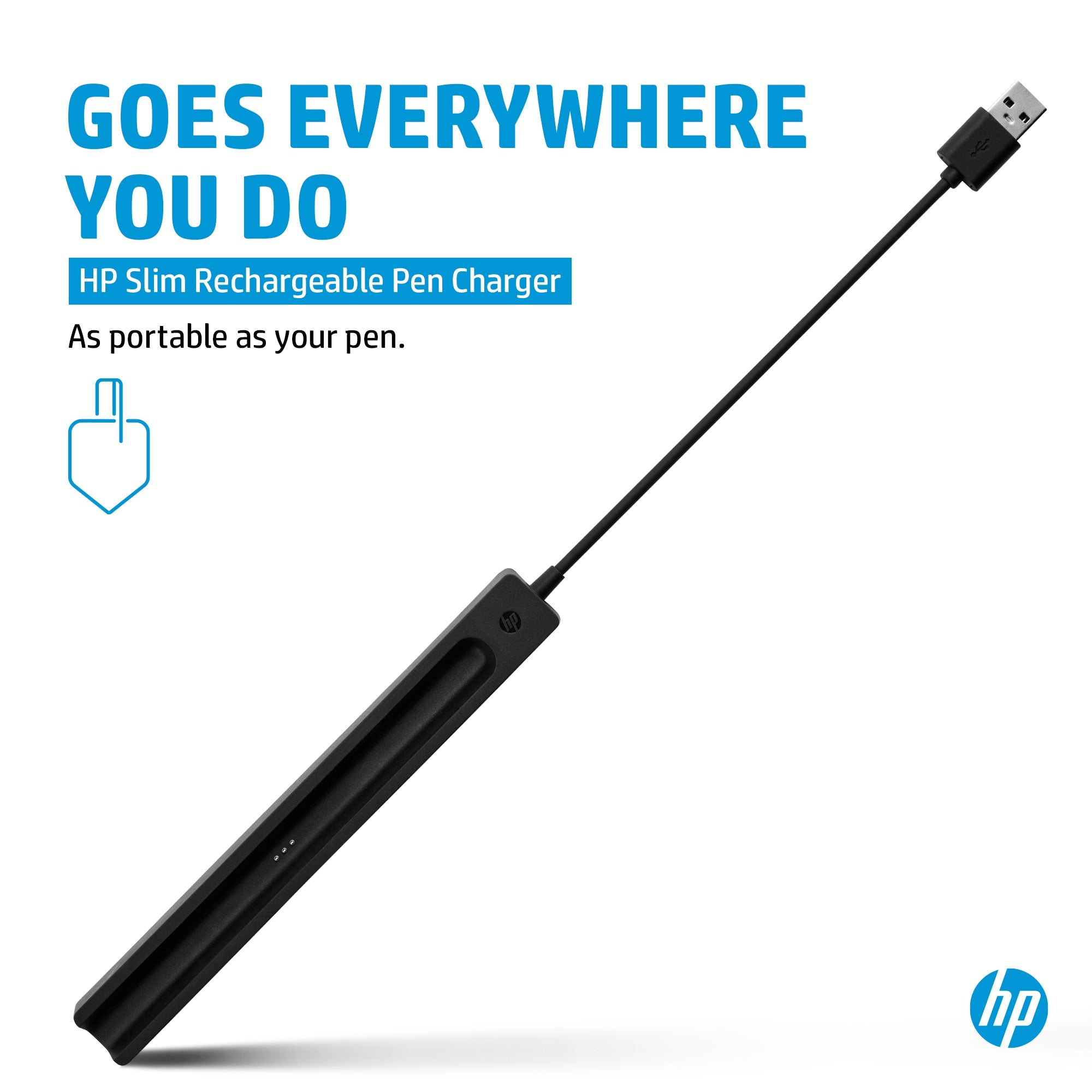 HP Slim Rechargeable USB Pen Charger - Black - Image 11