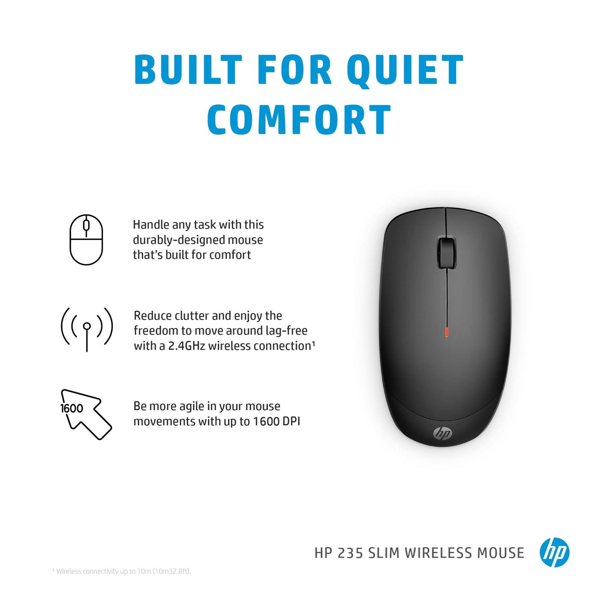 HP 235 Slim Wireless Mouse - Durable &amp; Comfortable with 2.4 GHz Connectivity - Image 5