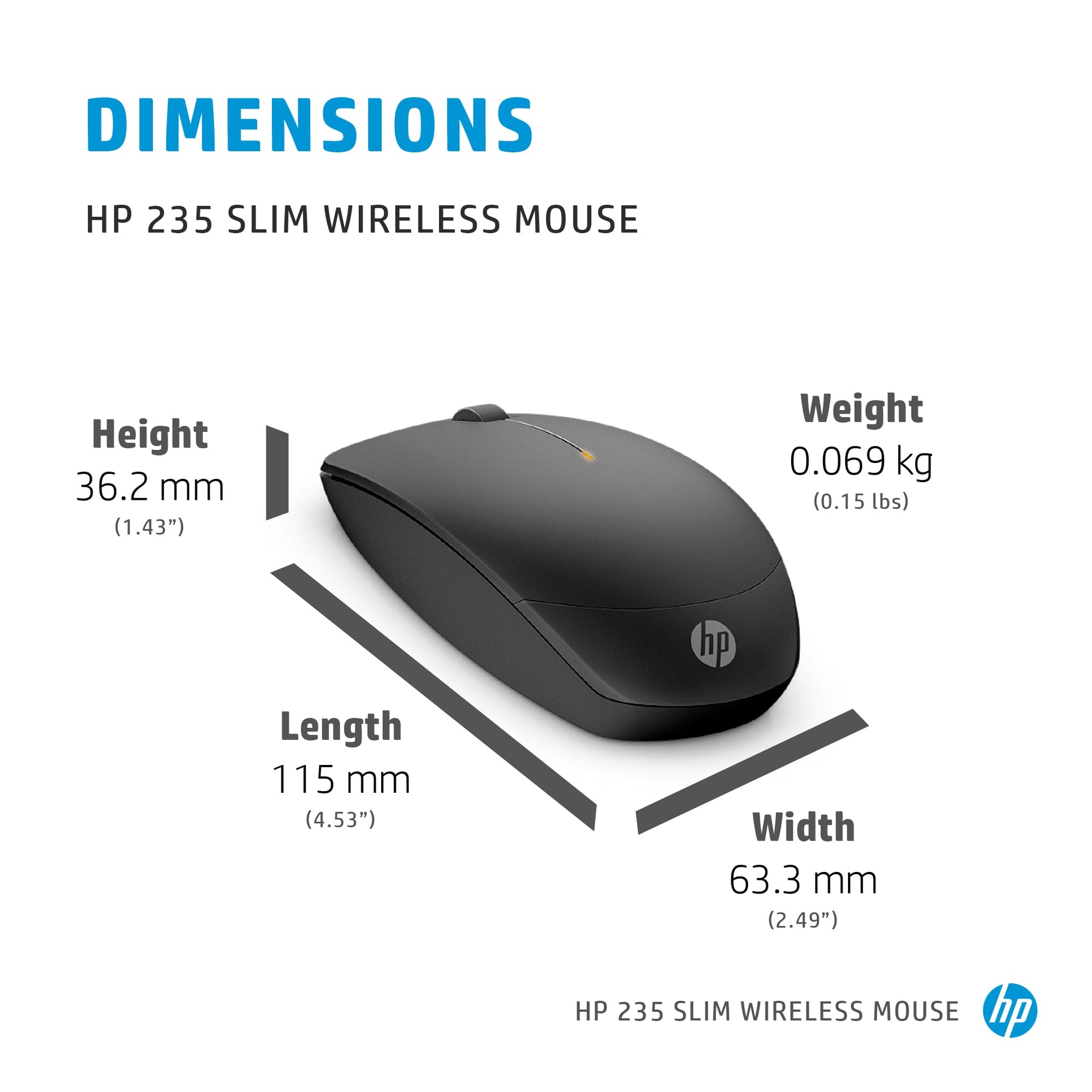 HP 235 Slim Wireless Mouse - Durable &amp; Comfortable with 2.4 GHz Connectivity - Image 4