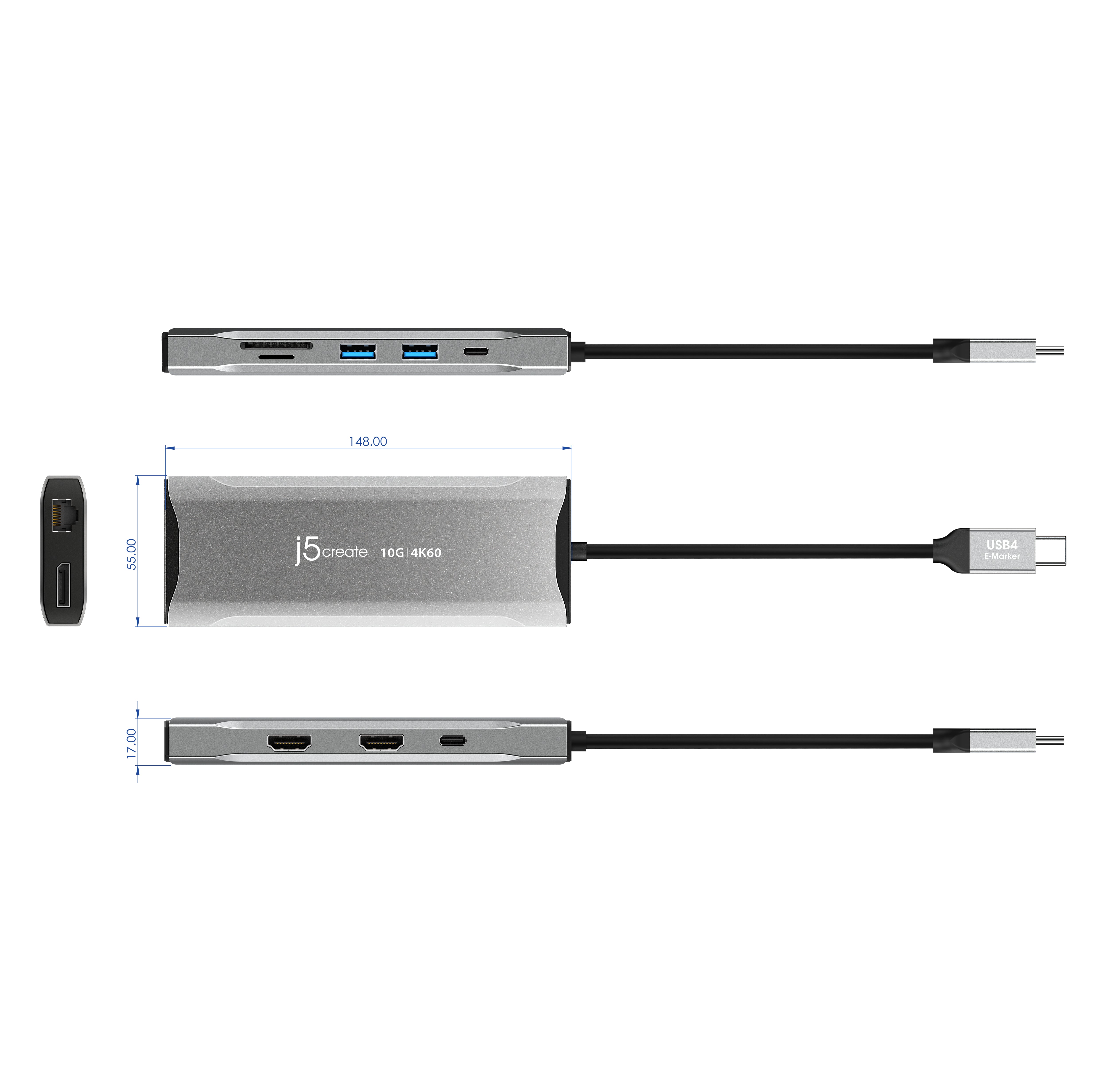 j5create JCD397-N 4K60 USB-C Multi-Monitor Mini Dock - Image 6
