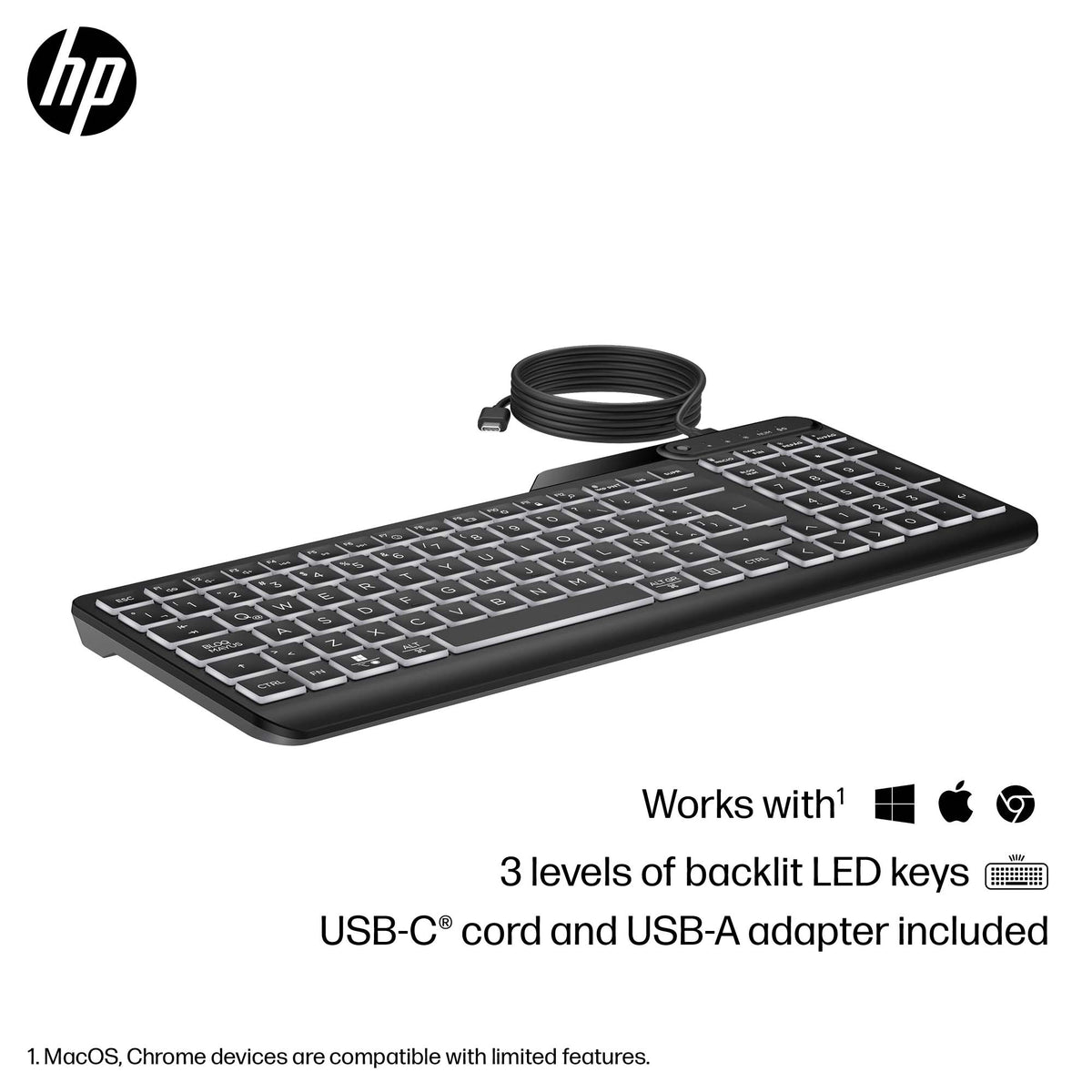 HP 405 Multi-Device Wired Keyboard