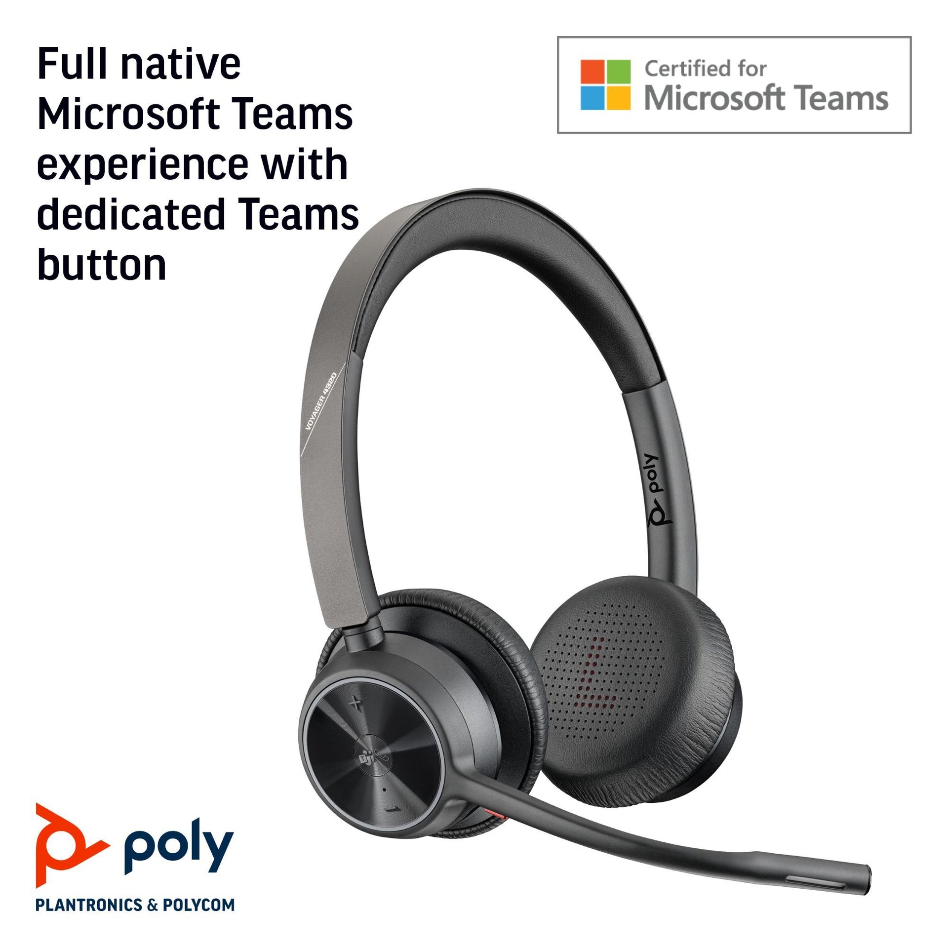 HP Poly Voyager 4320 USB-A Headset with BT700 Dongle - Microsoft Teams Certified - Image 4