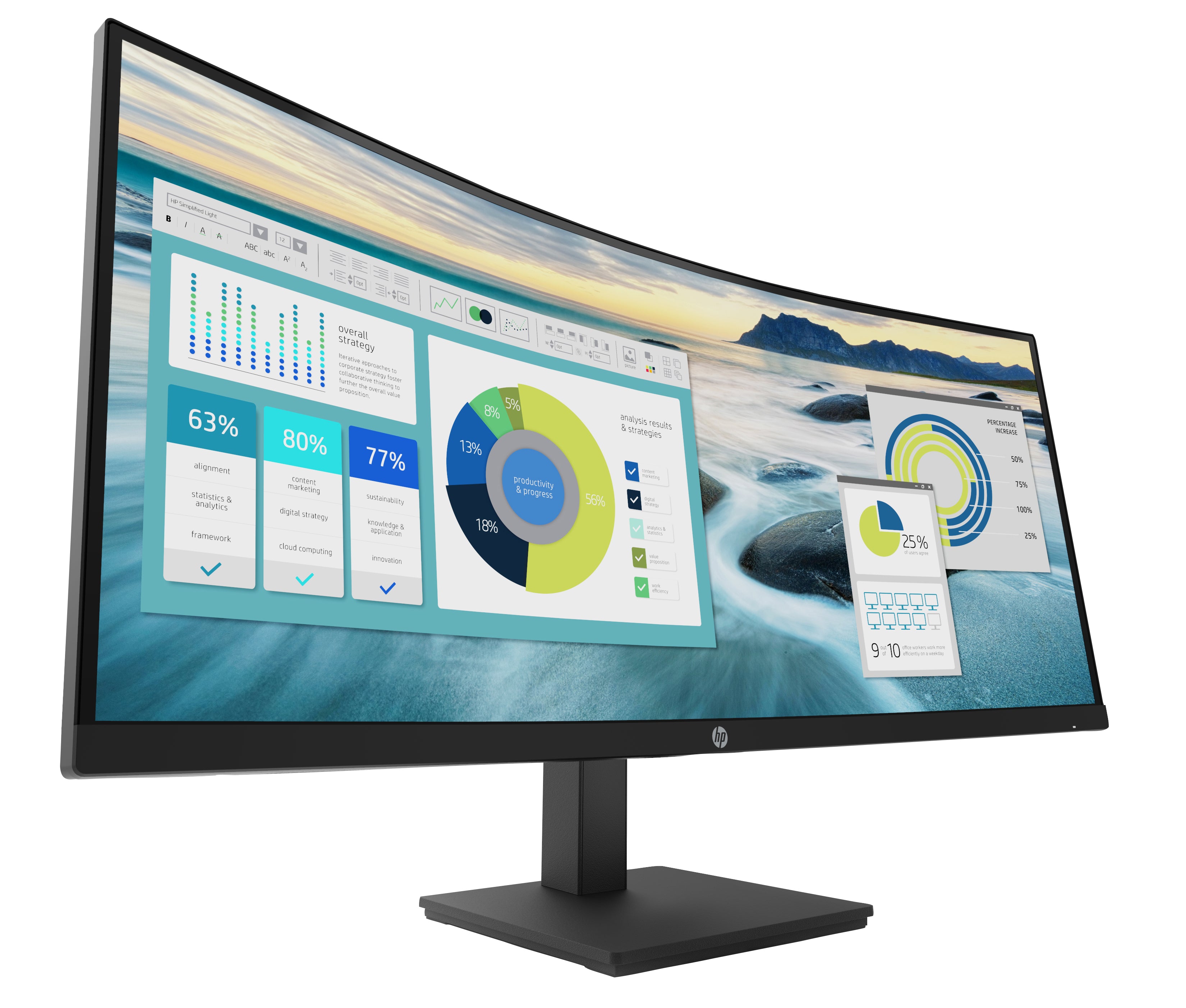 HP P34hc G4 34" WQHD Curved Monitor with USB-C - Image 2