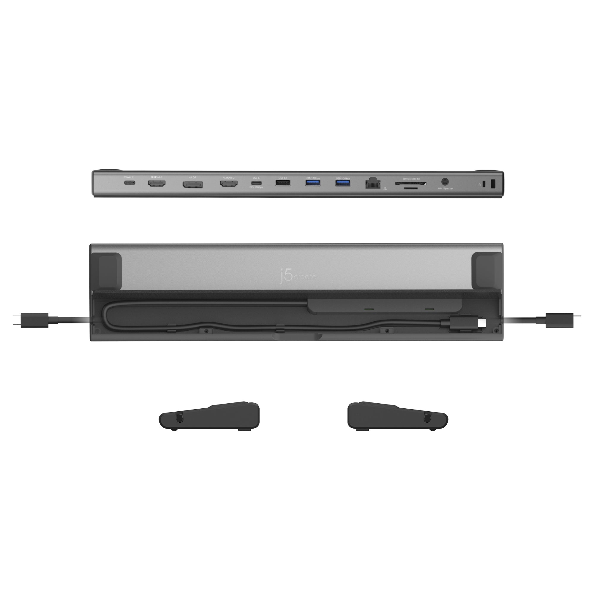 j5create USB4 Triple 4K Display Docking Station - Black - Image 2