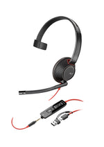 HP Poly Blackwire 5210 USB-C Headset with 3.5mm Plug and USB-C/A Adapter