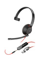 HP Poly Blackwire 5210 USB-C Headset with 3.5mm Plug and USB-C/A Adapter