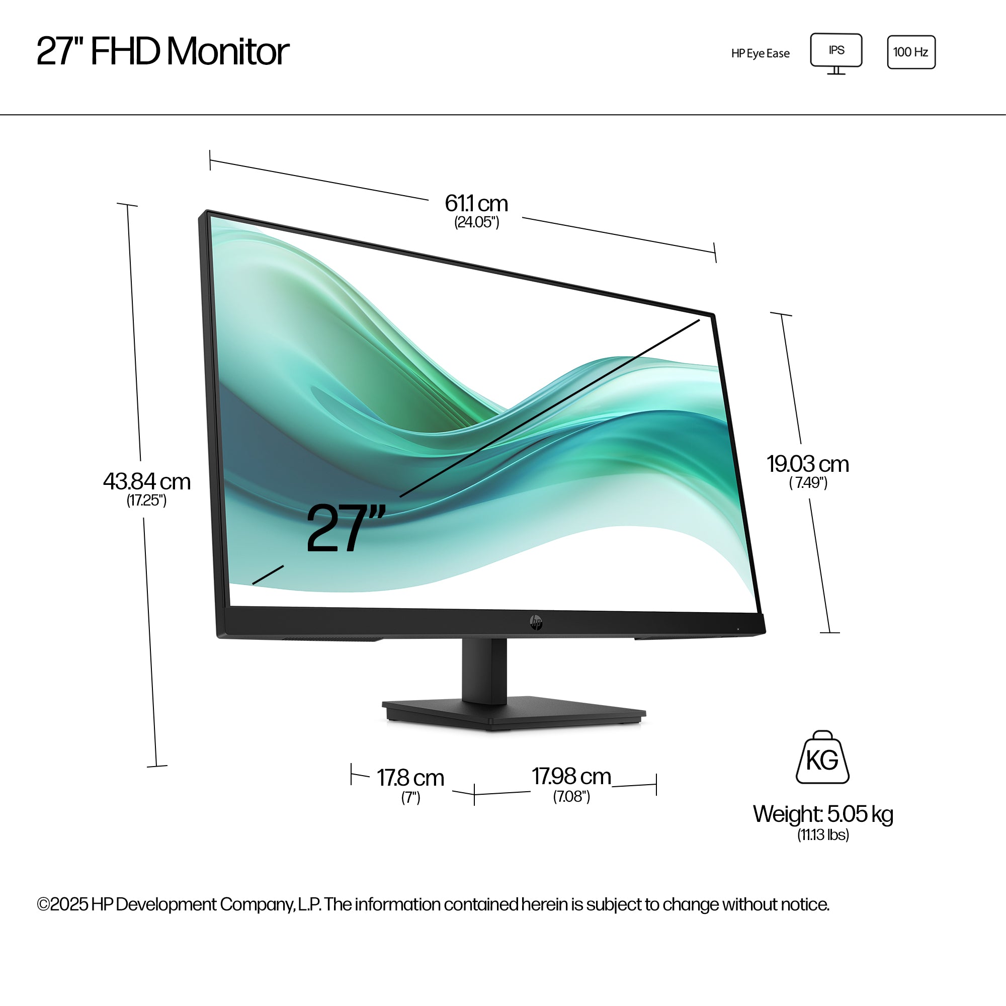 HP 327pf Series 3 Pro 27" Full HD Monitor IPS Panel 100Hz - Image 5