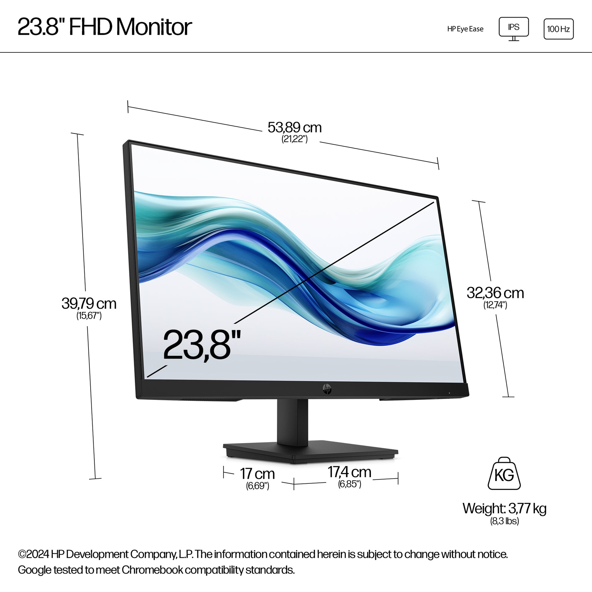 HP 324pf Series 3 Pro 23.8" Full HD Monitor IPS Panel 100Hz - Image 3