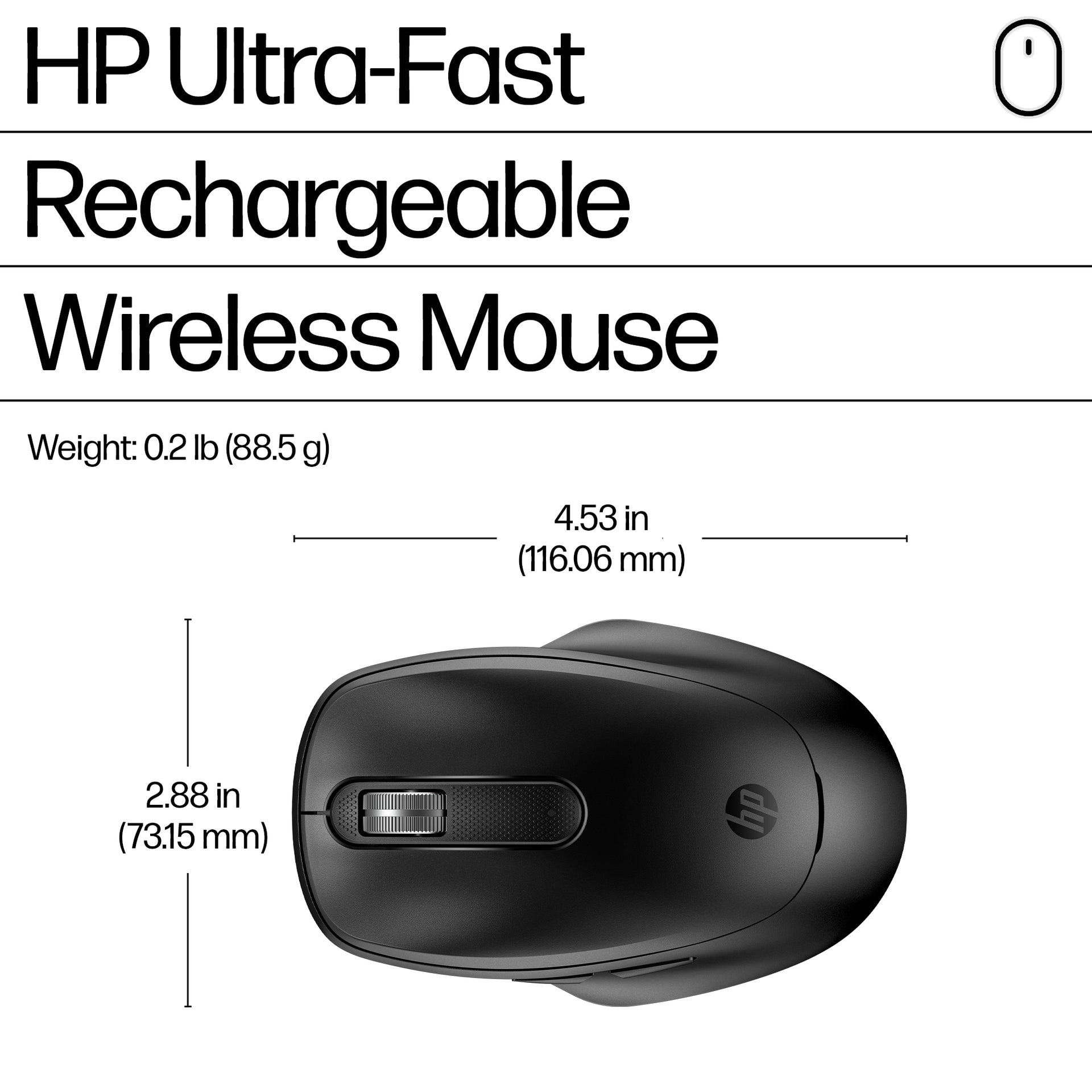HP 515 Ultra-Fast Rechargeable Wireless Mouse - Battery-Free Design with Supercapacitor Charging - Image 3