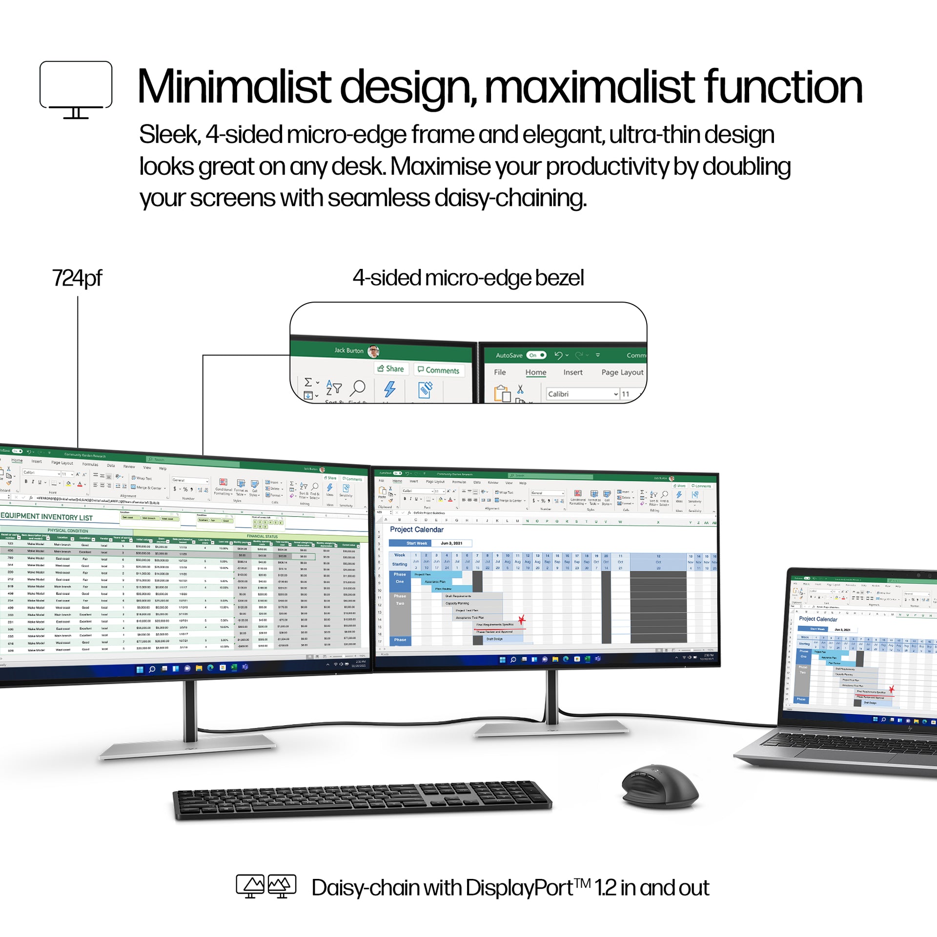 HP 724pf Series 7 Pro 23.8" Full HD Monitor IPS Panel 100Hz - Image 6