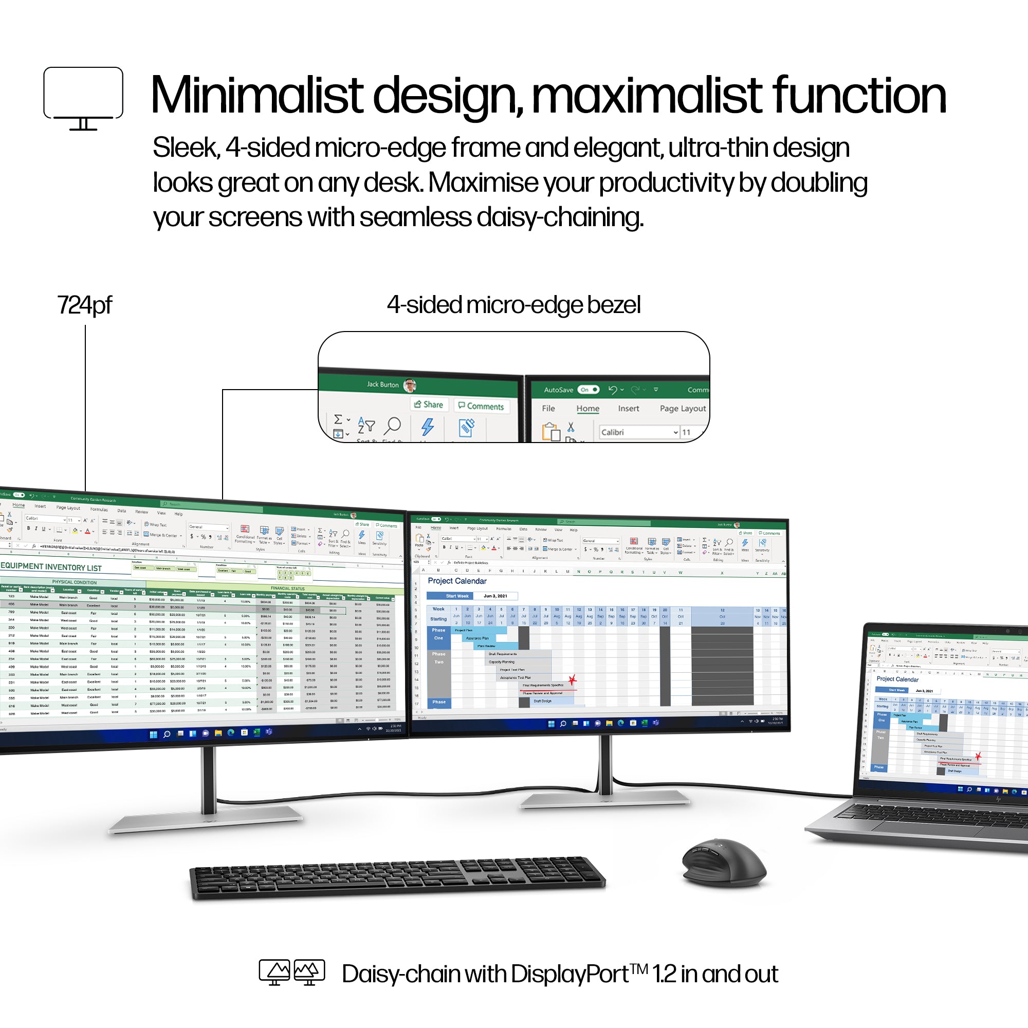 HP 724pf Series 7 Pro 23.8" Full HD Monitor IPS Panel 100Hz - Image 6