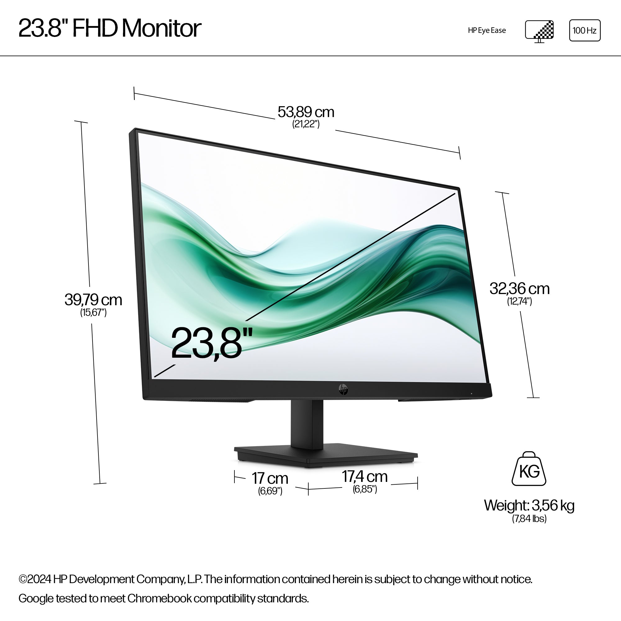 HP 324pv Series 3 Pro 23.8" Full HD Monitor VA Panel 100Hz - Image 3