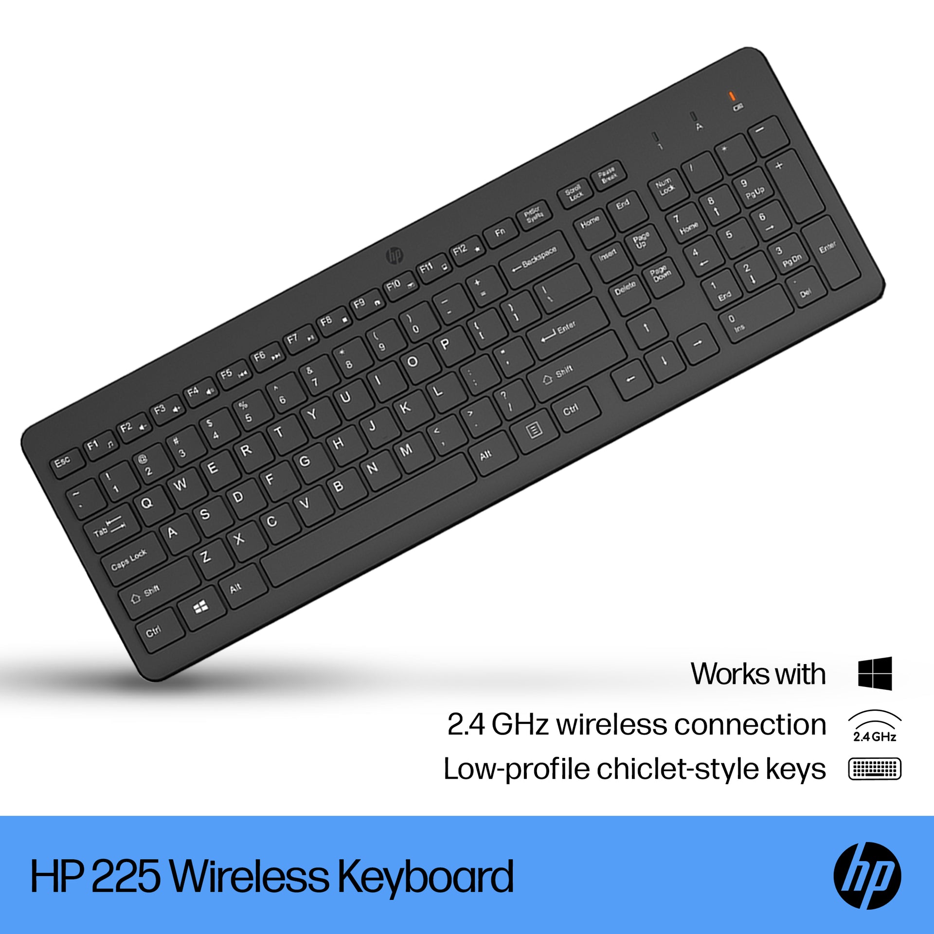 HP 225 Wireless Keyboard with Chiclet-Style Keys - Image 2