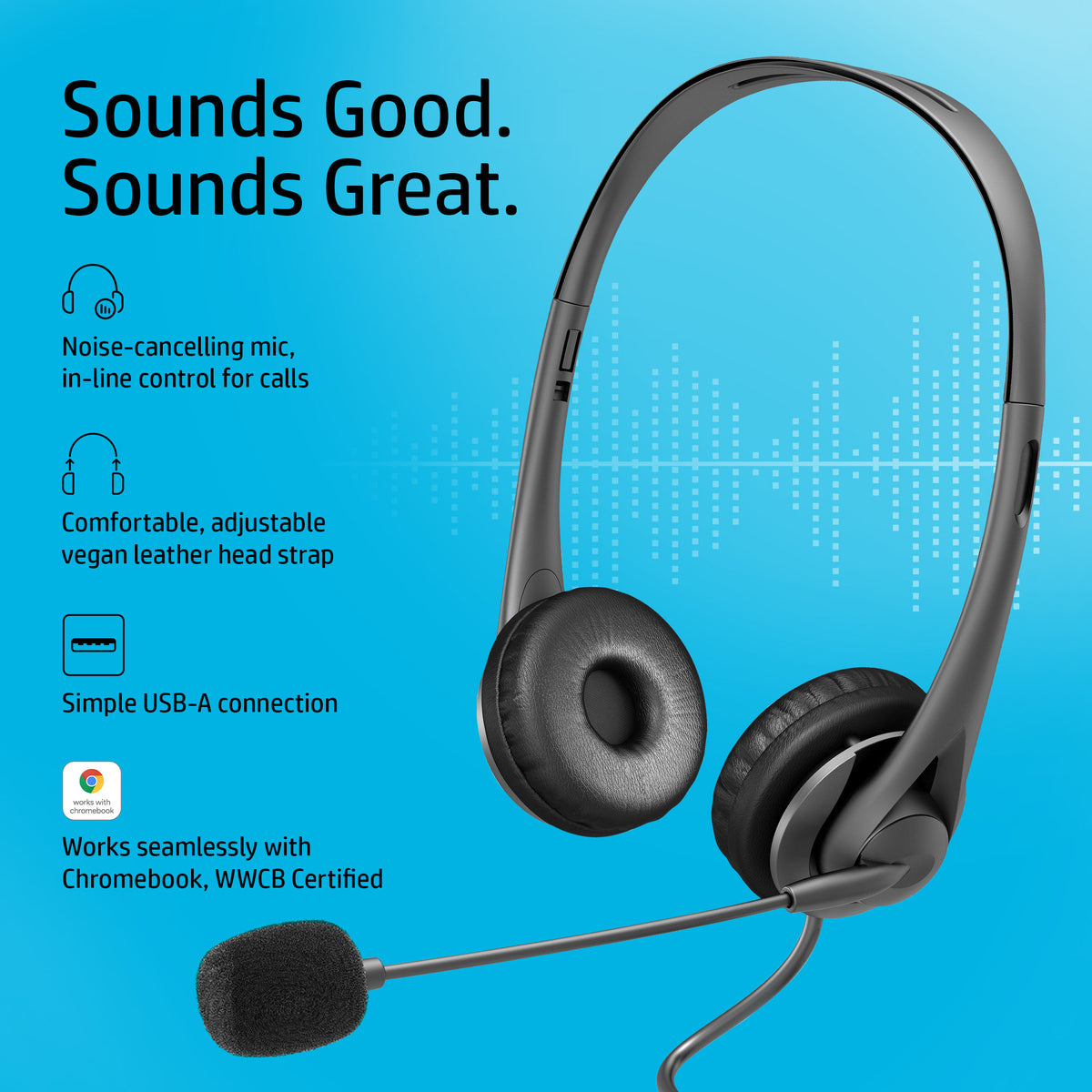 HP G2 USB On-Ear Shadow Black
