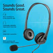 HP G2 USB On-Ear Shadow Black