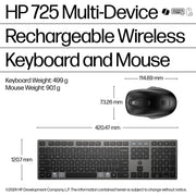 HP 725 Rechargeable Multi-Device Wireless Keyboard and Mouse Set - Image 4