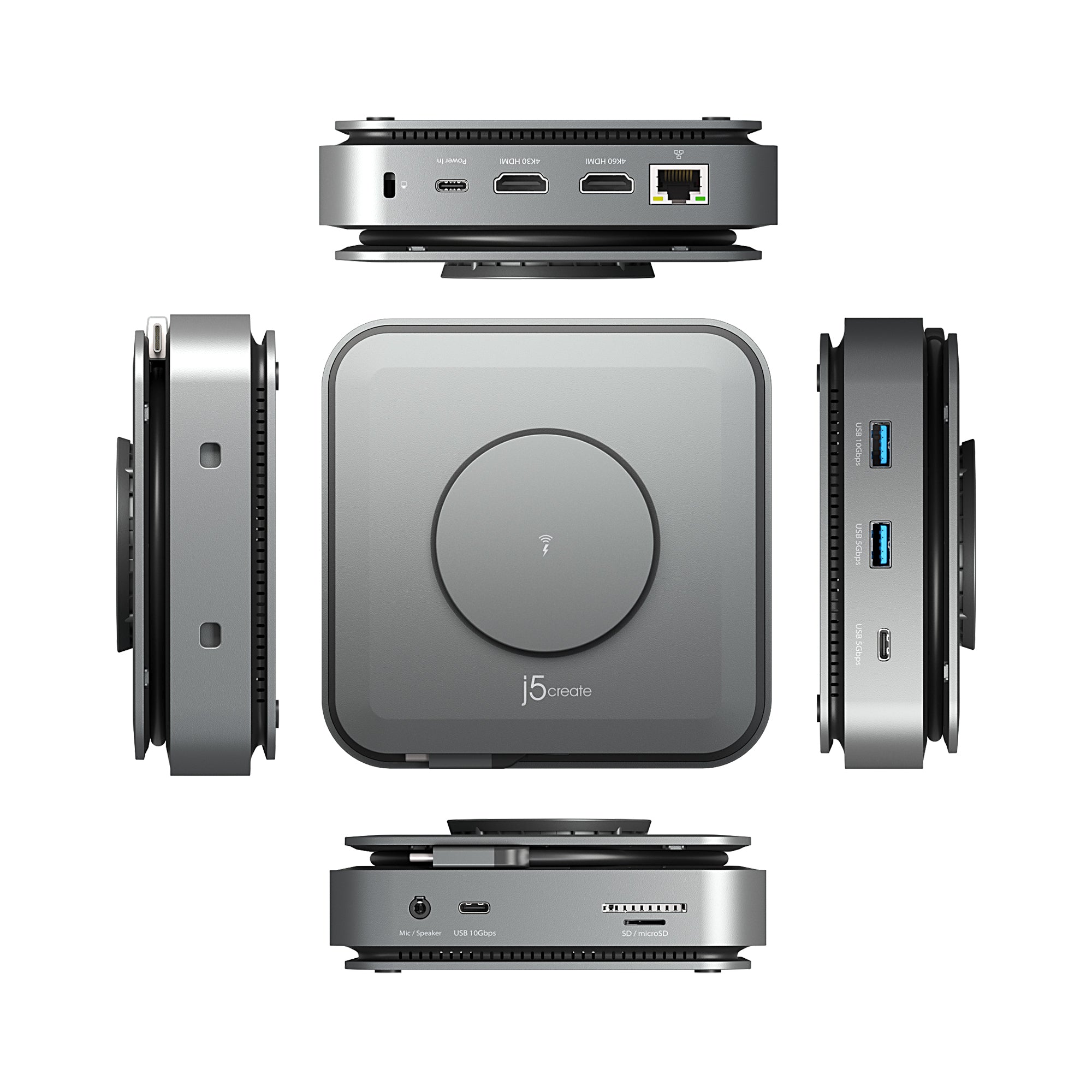 j5create JCD3199 USB-C Dock Dual 4K HDMI in Space Grey - Image 5