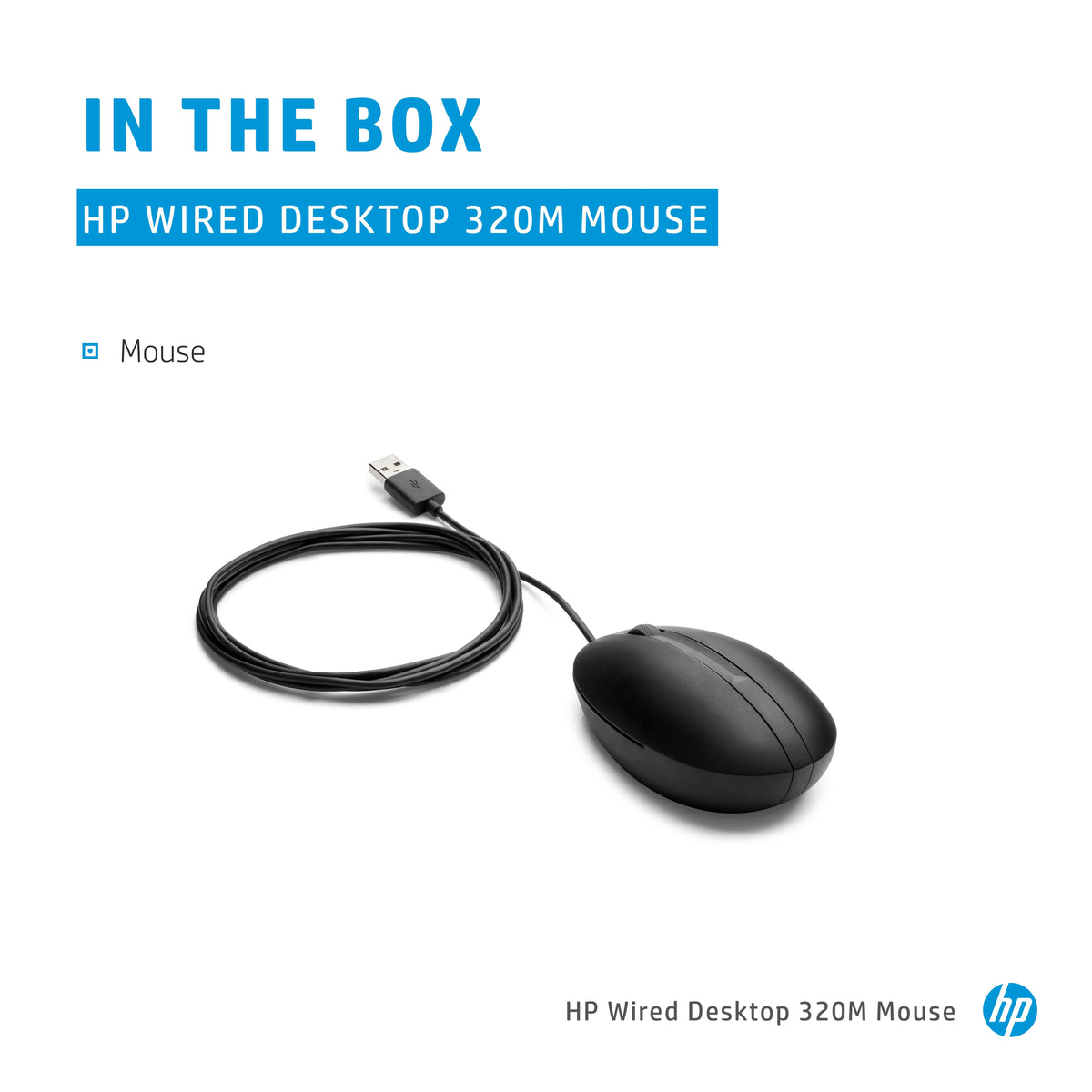 HP Wired Desktop 320M Ergonomic USB Mouse - Image 7