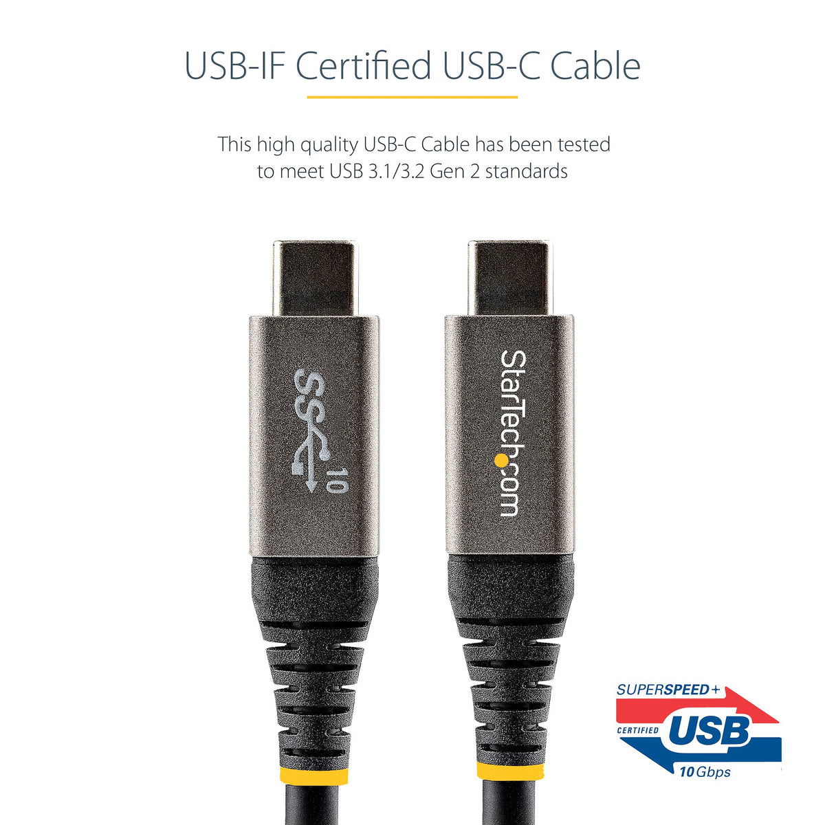 StarTech USB-C to USB-C Cable 1m 10Gbps 100W PD (USB31CCV1M)