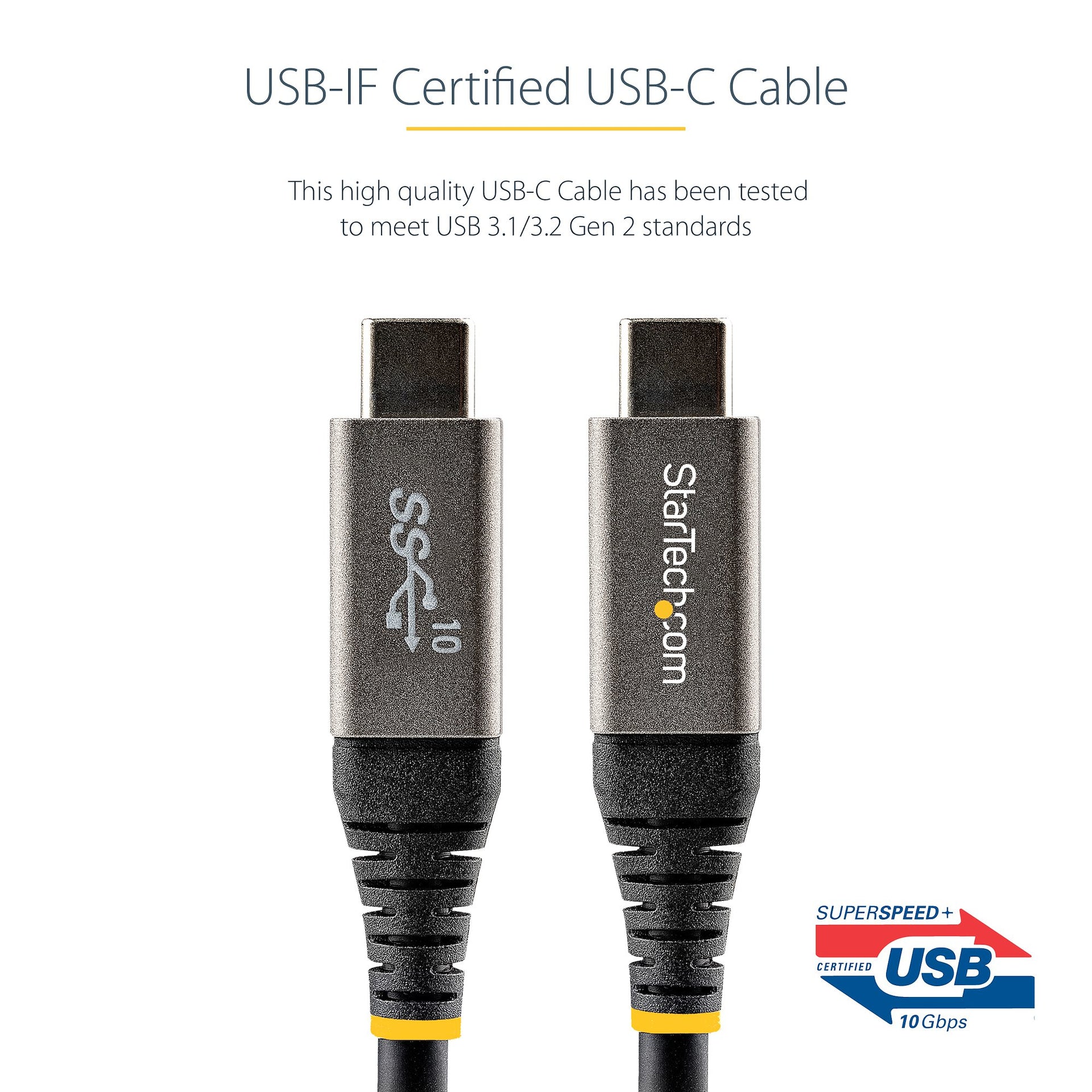 StarTech USB-C to USB-C Cable 1m 10Gbps 100W PD (USB31CCV1M)
