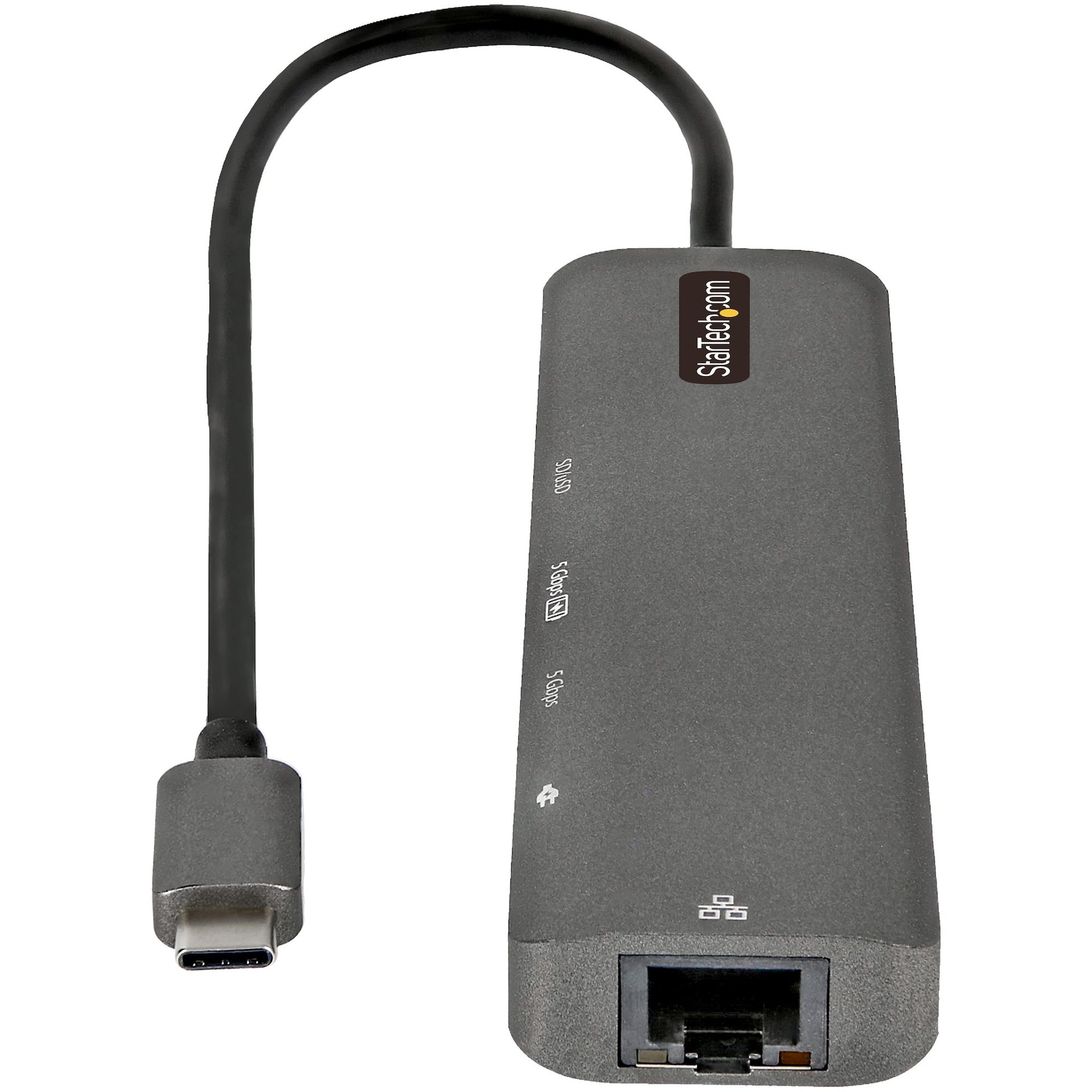 StarTech USB-C Multiport Adapter Hub 4K HDMI, Gigabit Ethernet, 100W PD (DKT30CHSDPD1)