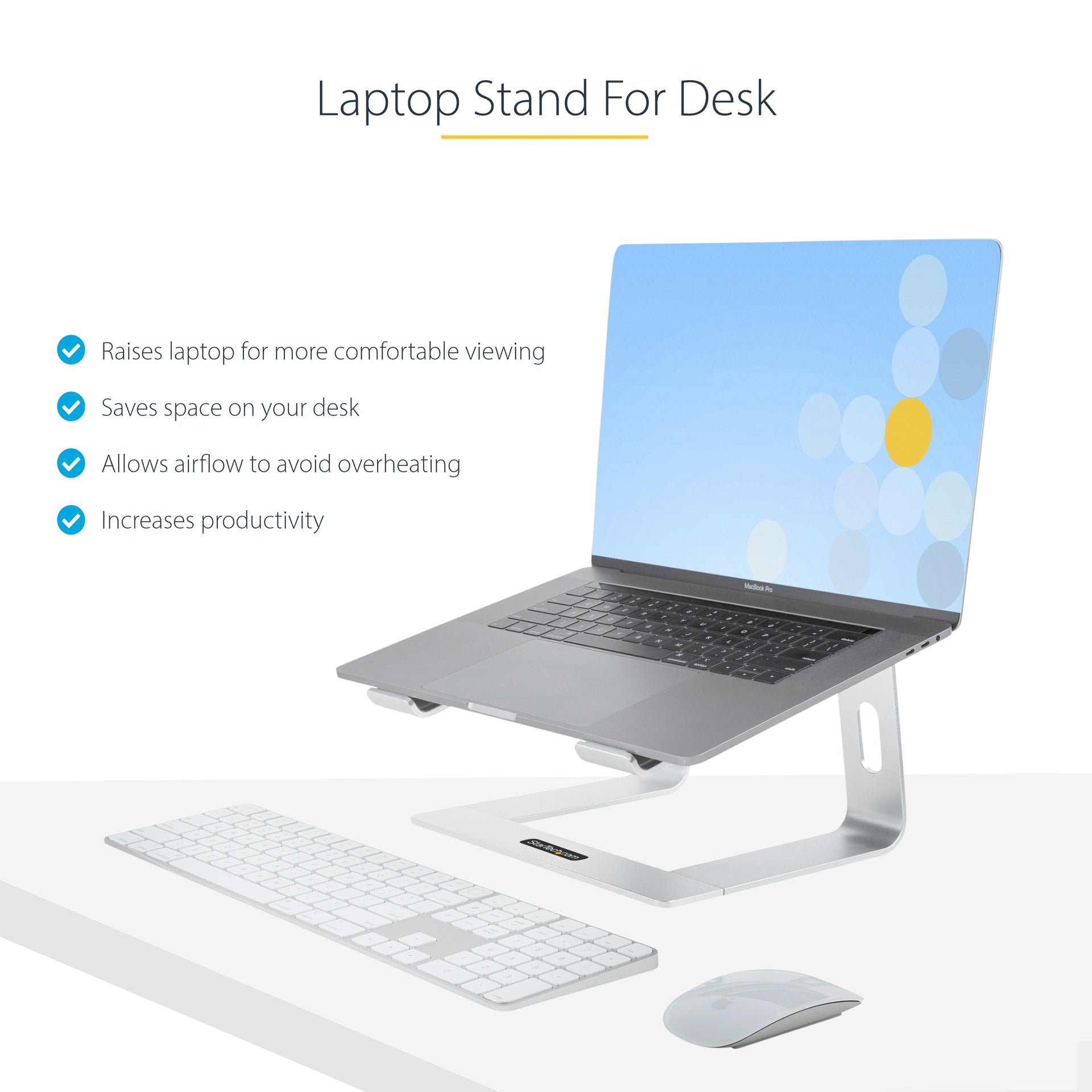 StarTech Laptop Stand for Desk up to 17" 5kg Aluminium Silver