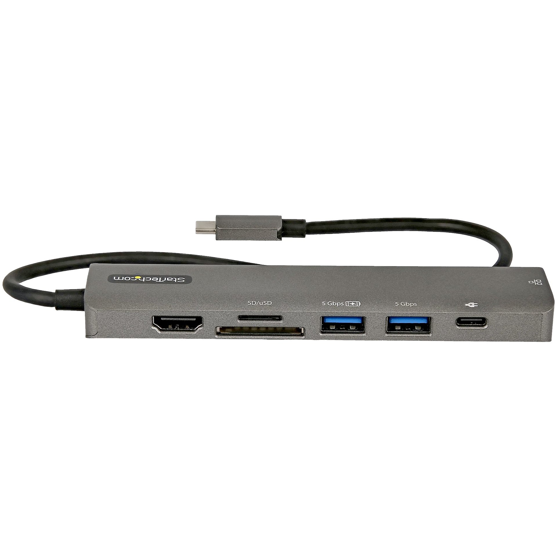 StarTech USB-C Multiport Adapter Hub 4K HDMI, Gigabit Ethernet, 100W PD (DKT30CHSDPD1)
