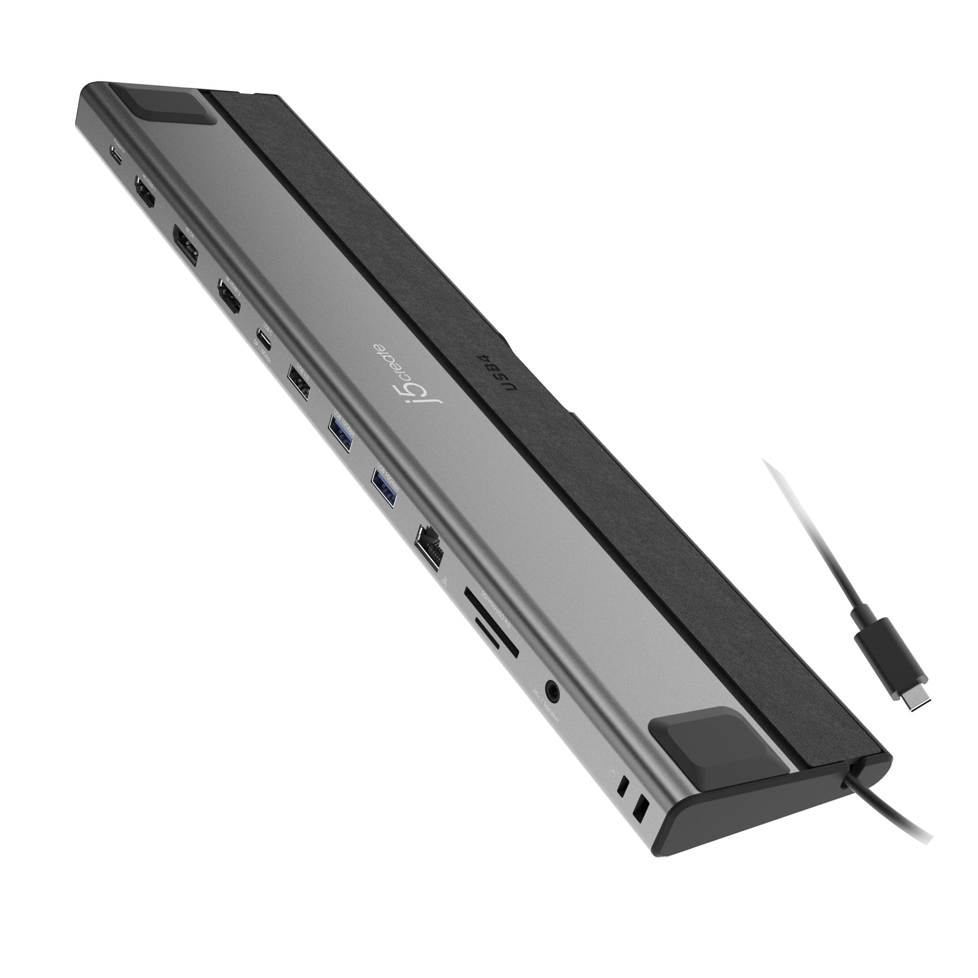 j5create USB4 Triple 4K Display Docking Station - Black