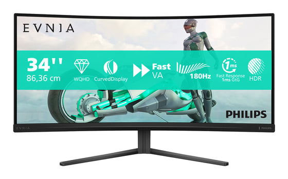 Philips Evnia 3000 34M2C3500L 34" Wide Quad HD Monitor VA Panel 180Hz