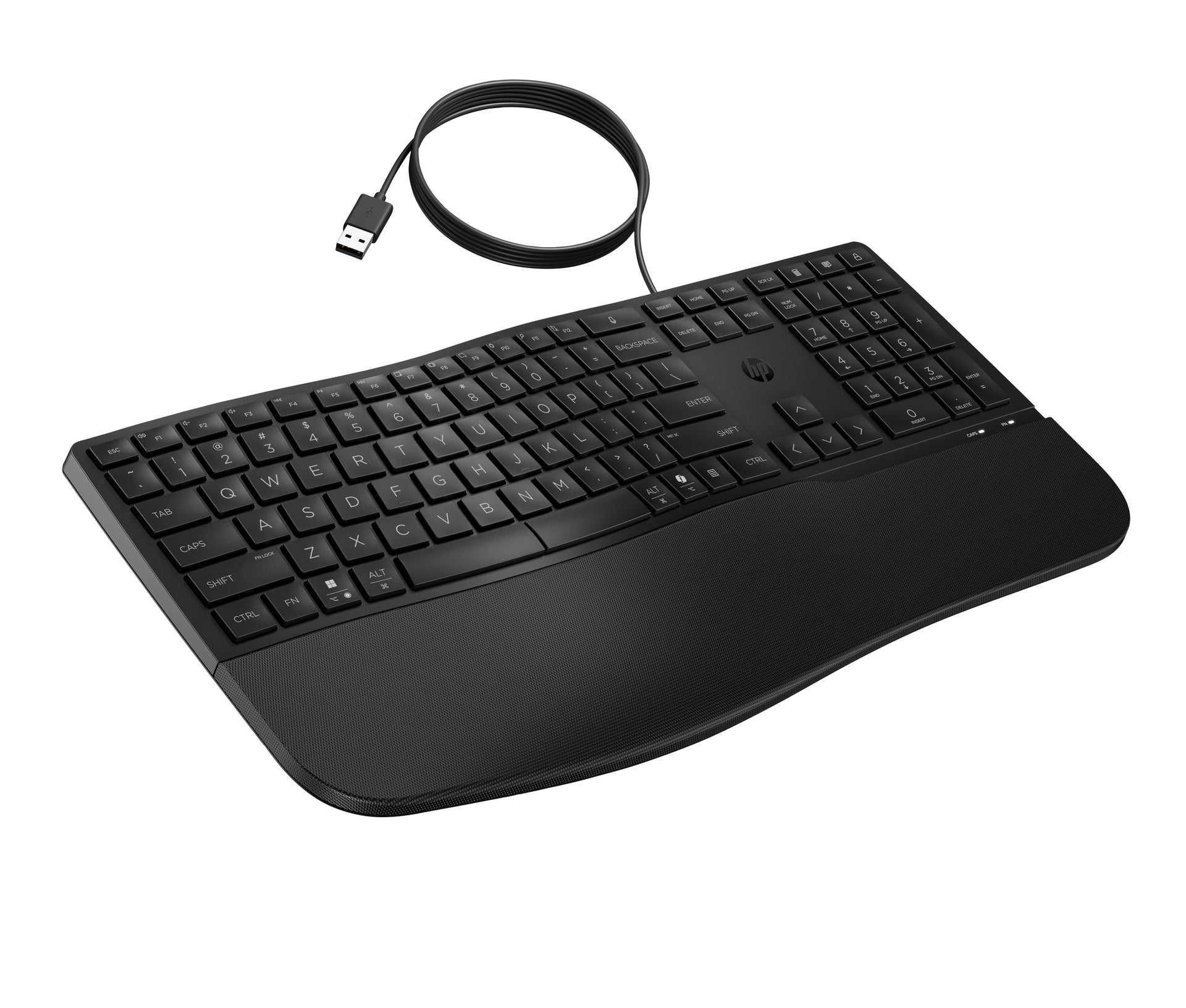 HP 485 Comfort Wired Keyboard with Quiet Keycaps and Wrist Rest - Image 2