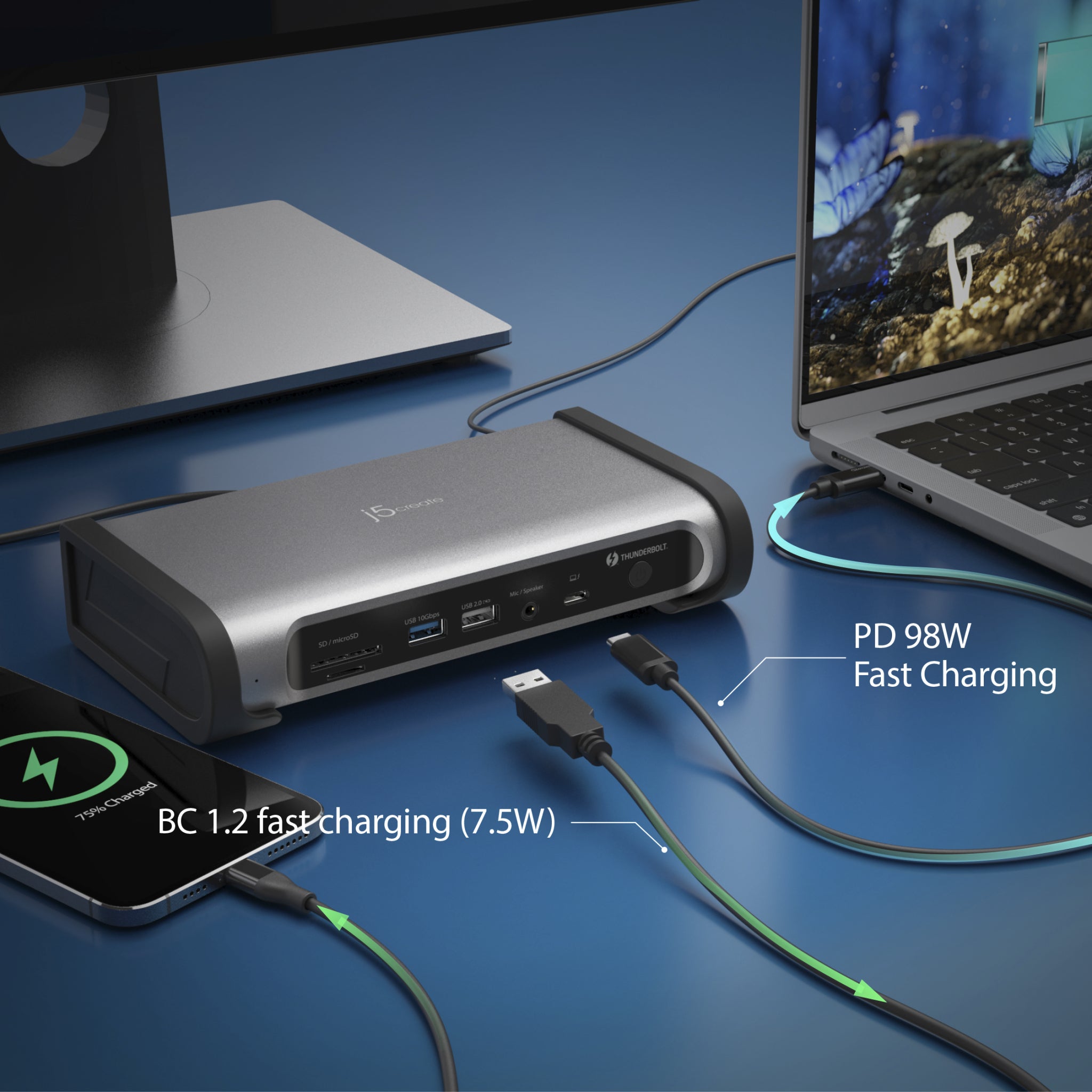j5create Thunderbolt 4 Quad Display Docking Station, Black - Image 6