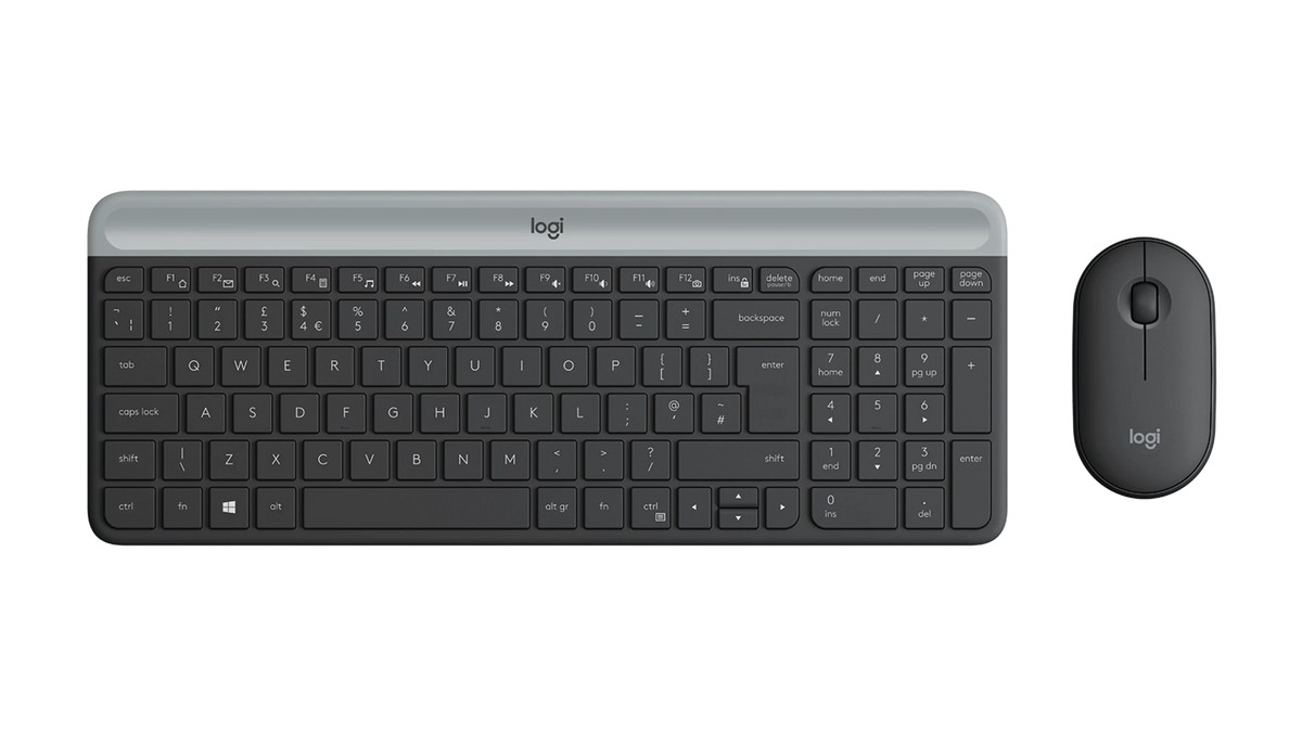 Logitech MK470 Slim Wireless Keyboard &amp; Mouse Combo UK QWERTY – Graphite