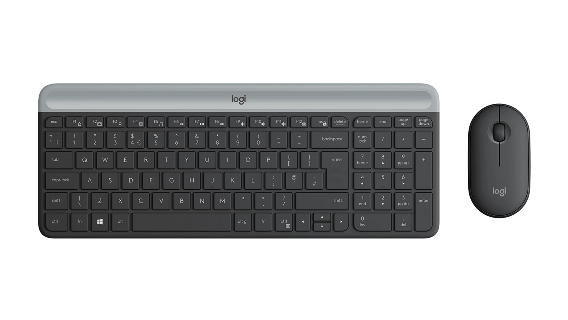 Logitech MK470 Slim Wireless Keyboard &amp; Mouse Combo UK QWERTY – Graphite