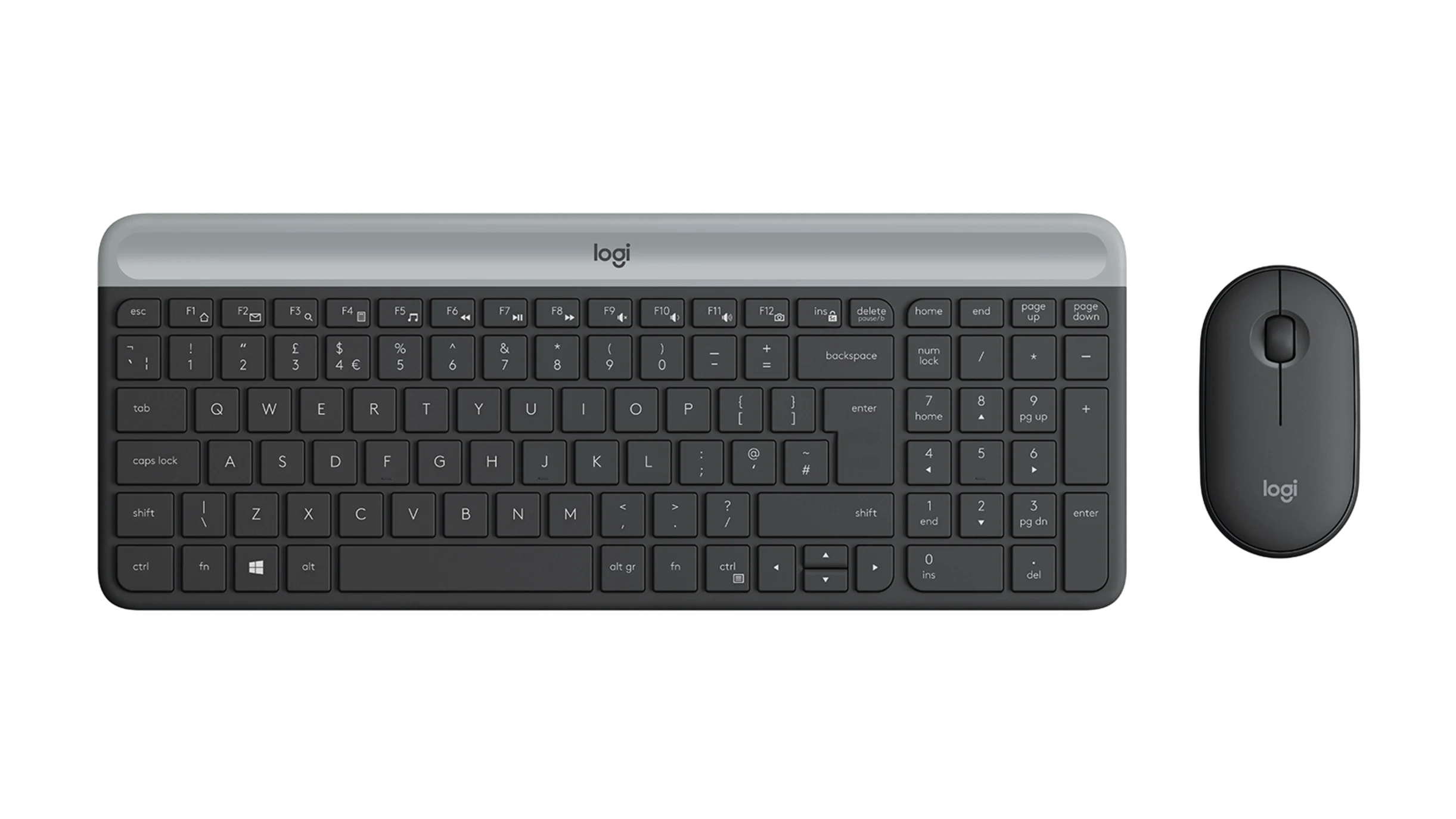 Logitech MK470 Slim Wireless Keyboard &amp; Mouse Combo UK QWERTY – Graphite